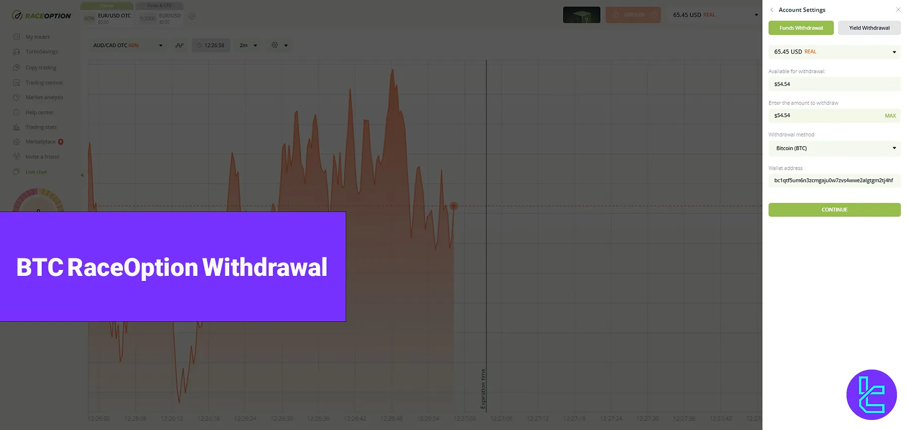 BTC RaceOption Withdrawal