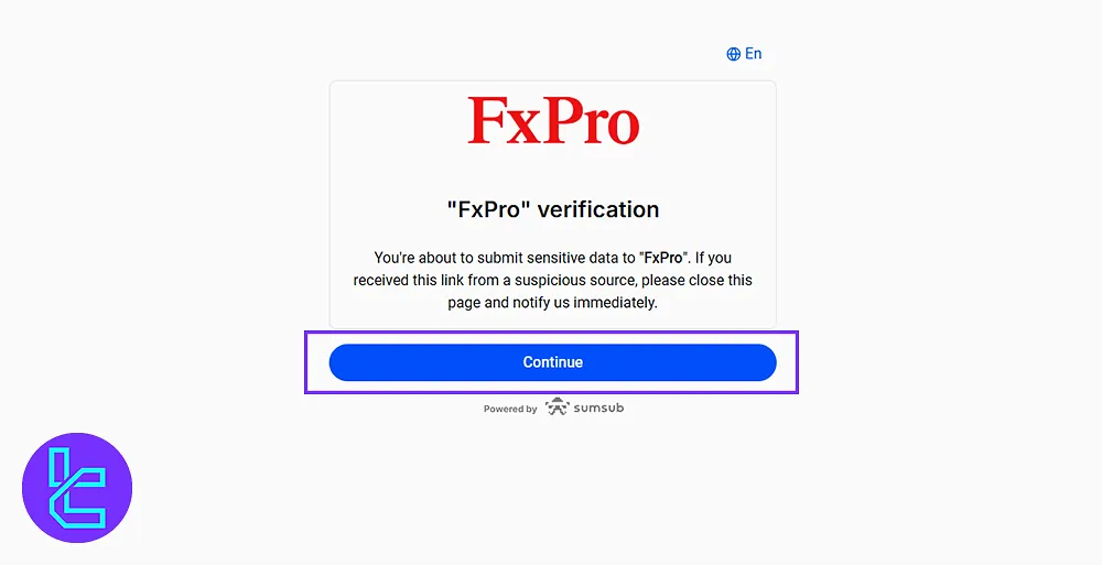 Confirming sensitive data submission in FXPro KYC