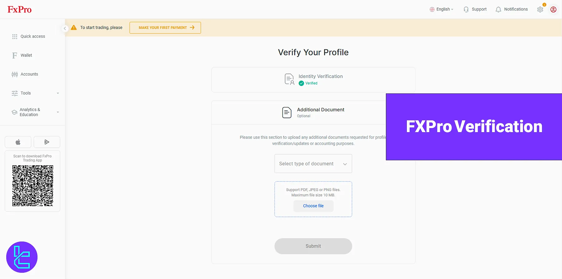 FXPro Verification - KYC with ID Card, Live Check Selfie [in 1 day] 2025