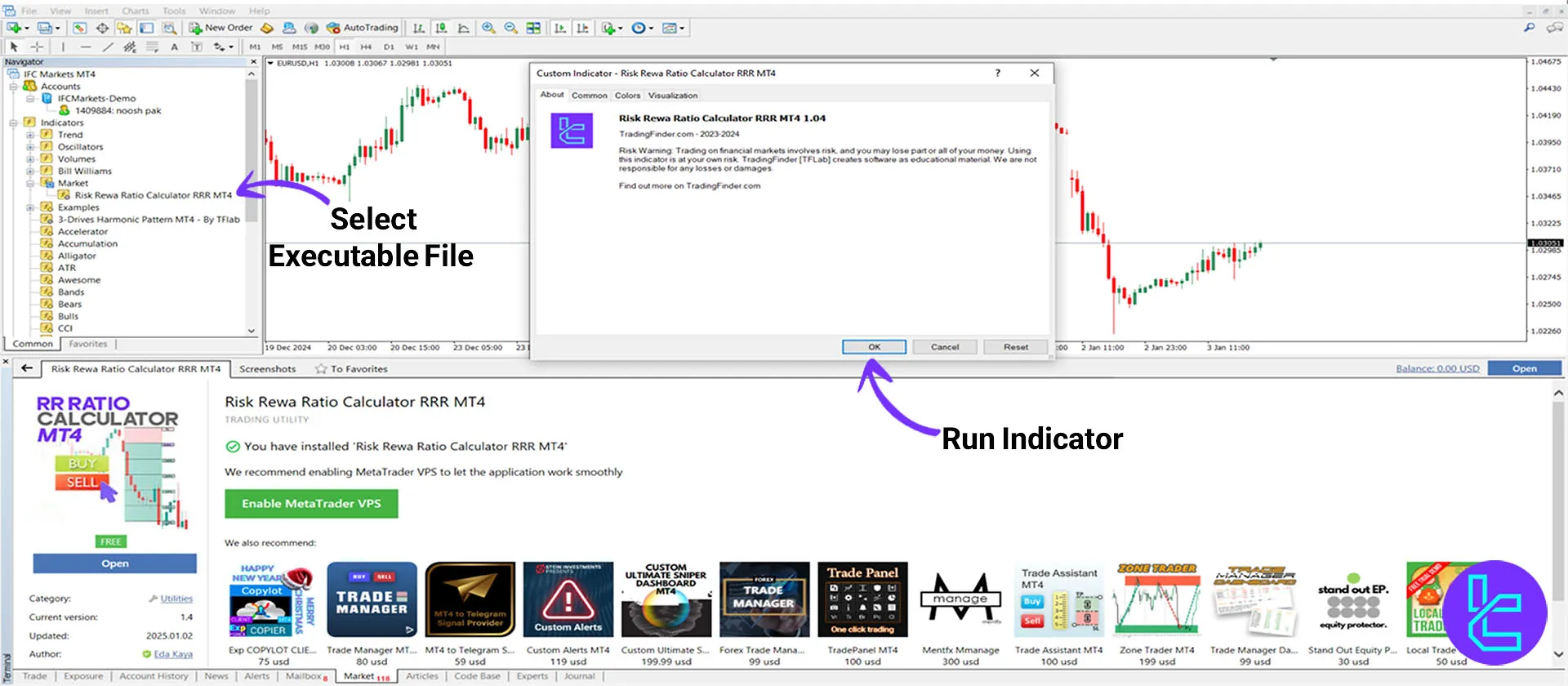 Execute Indicator in MT4