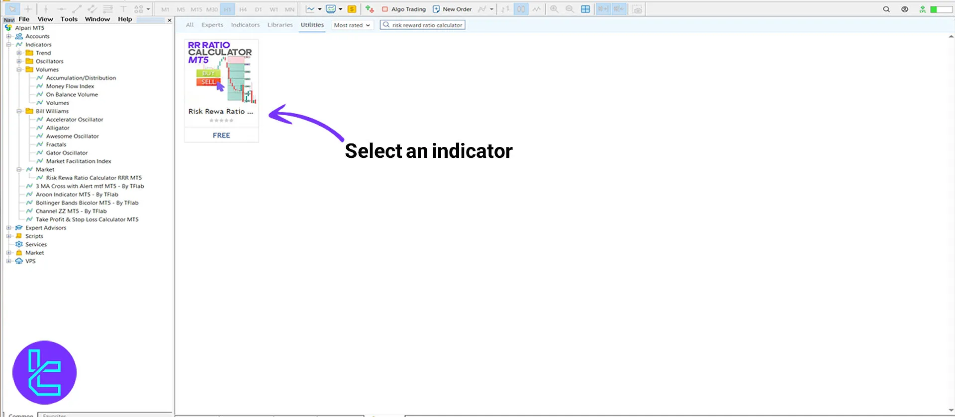 Selecting the indicator page