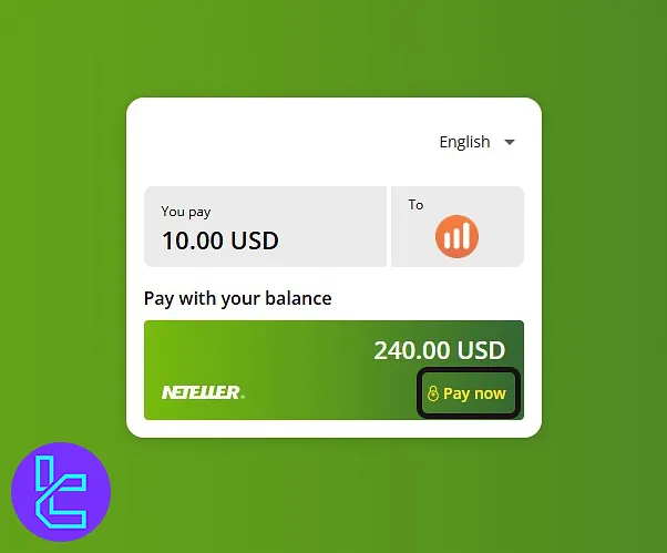 Finalize IQ Option Neteller payment