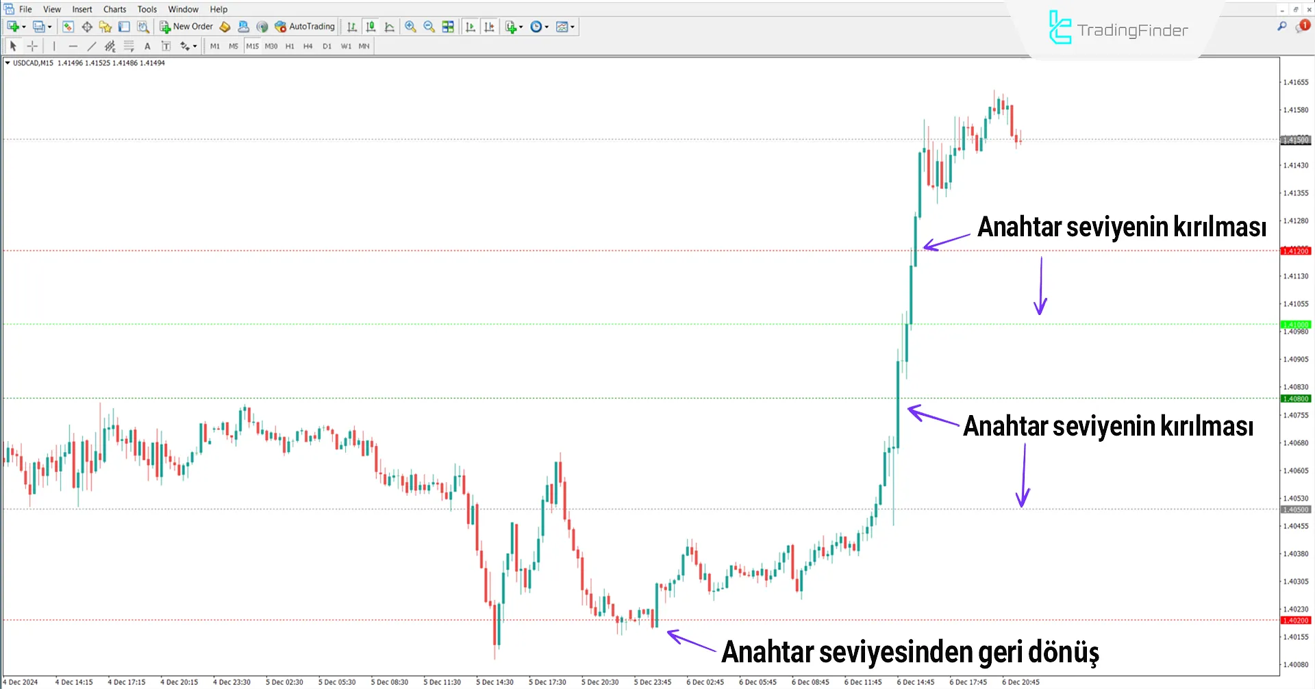 Temel fiyat eylem seviyeleri İndikatörü MT4 için - [TFlab] 1