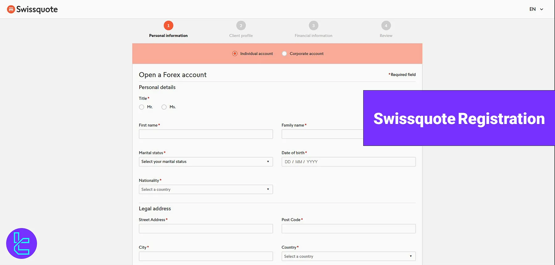 Swissquote Registration (ROW branch) - Sign up with Phone & Address 2025