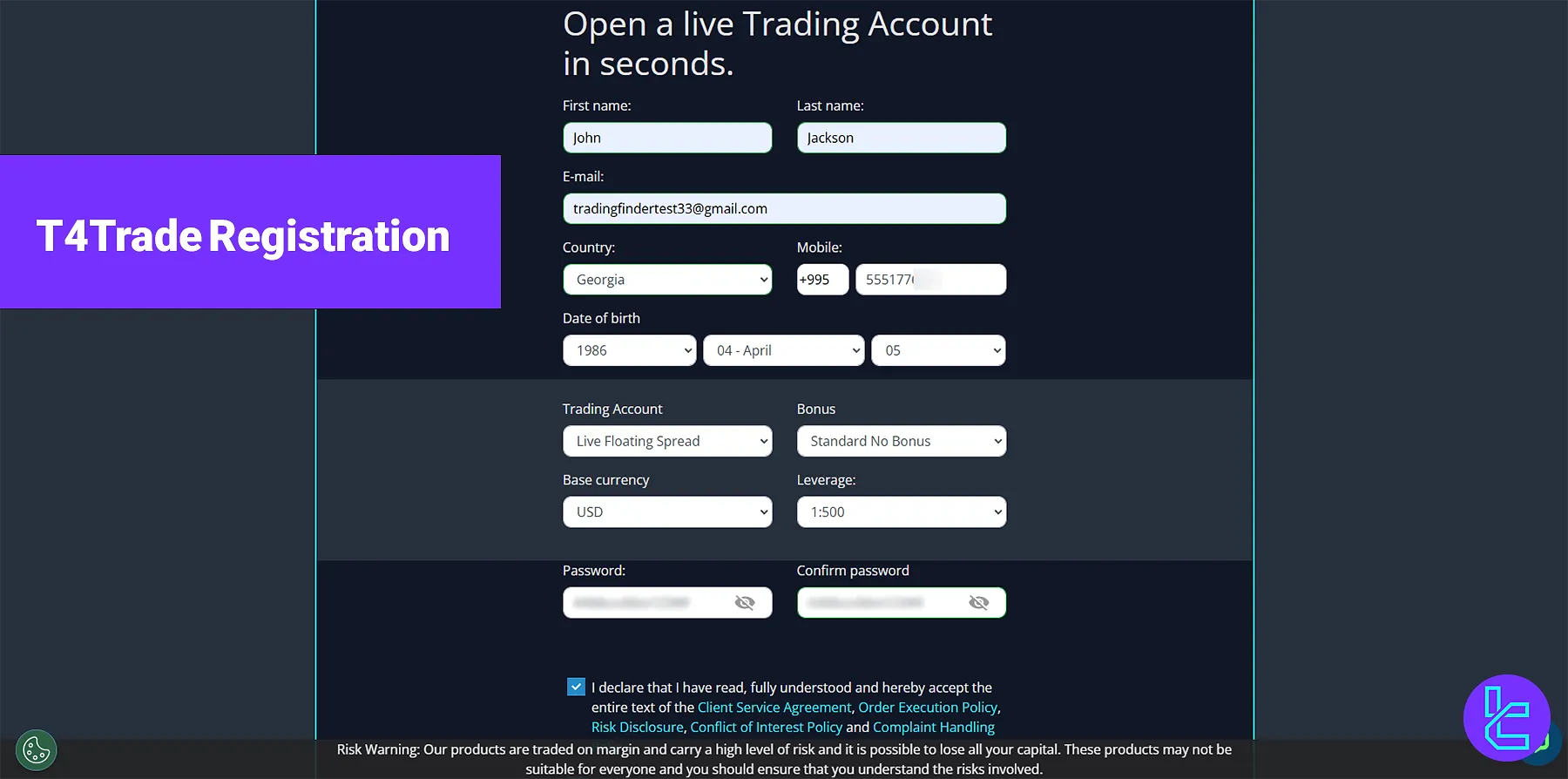 T4Trade Registration