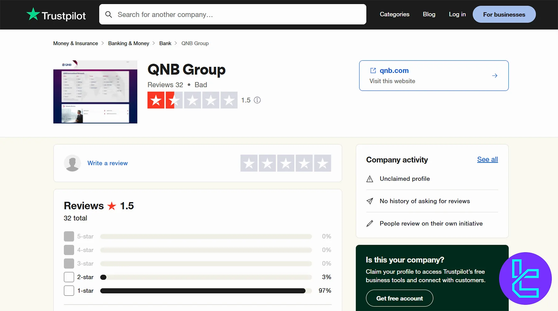 QNB Invest TrustPilot