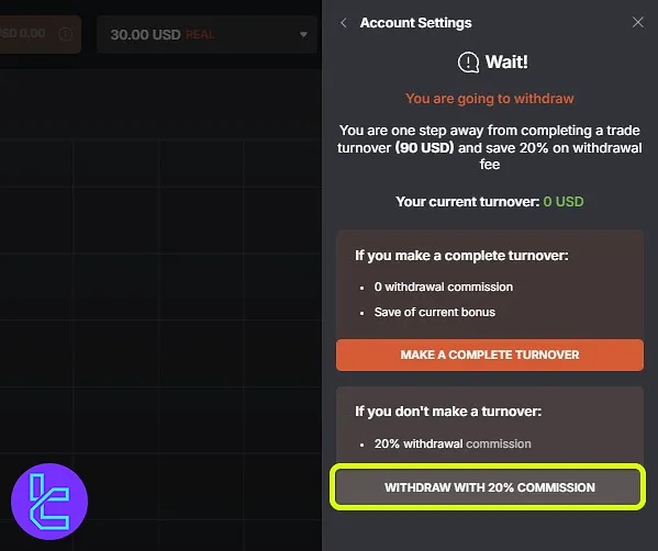 Tradonex USDT TRC20 withdrawal commission