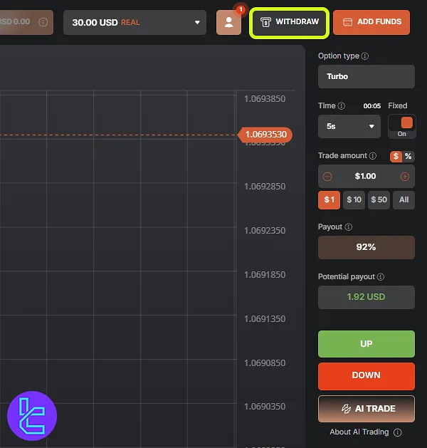 Tradonex Tether TRC20 withdrawal option