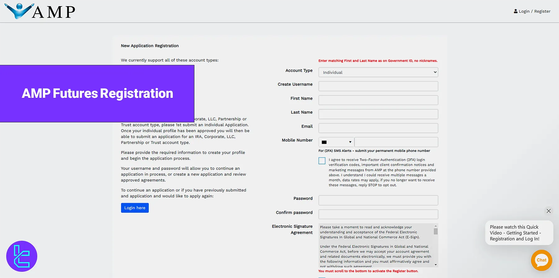 AMP Futures Registration - Sign Up Individual Account [In 3 Steps] 2025