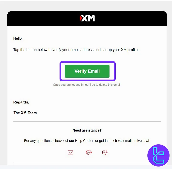 XM Group account opening email verification