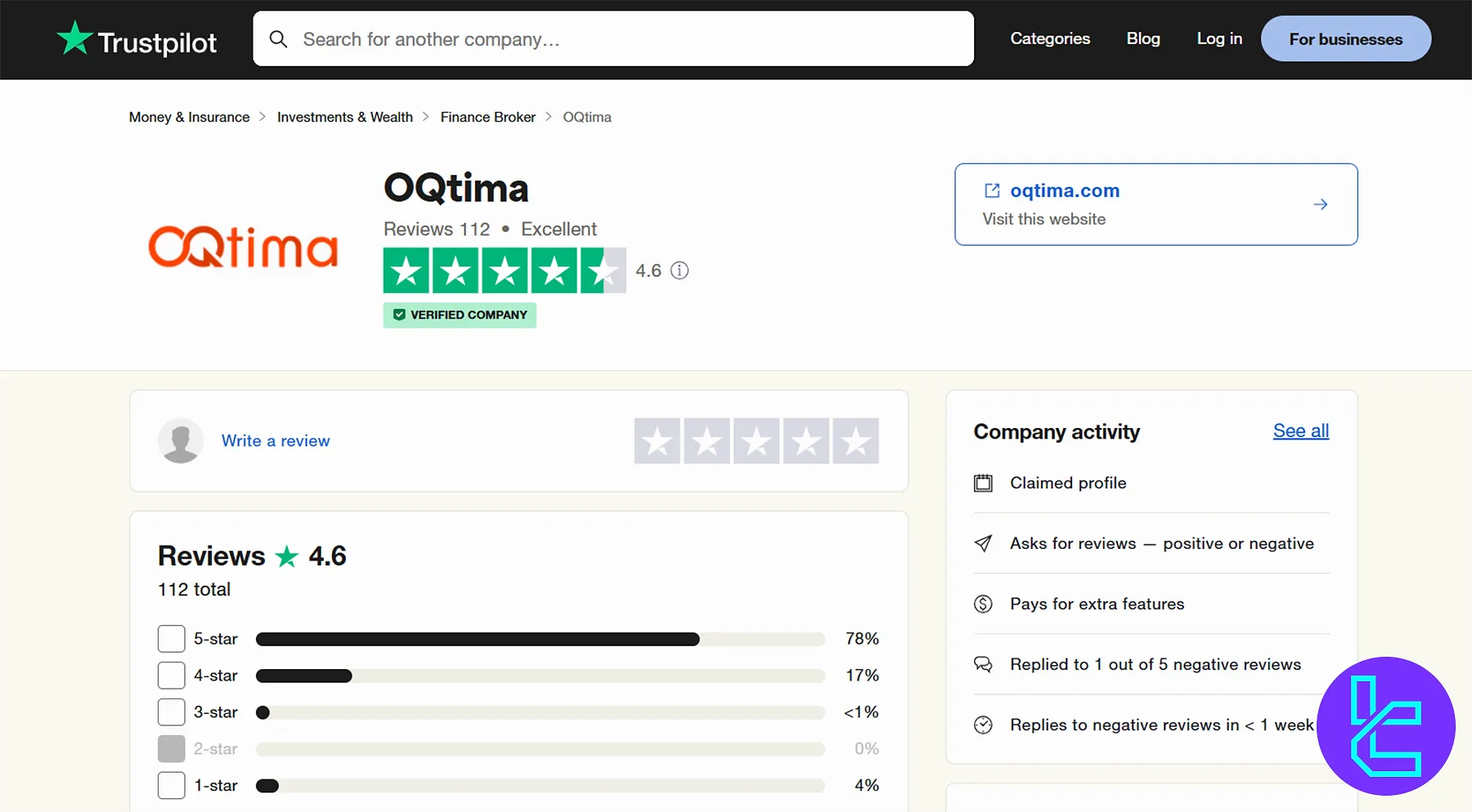 OQtima TrustPilot