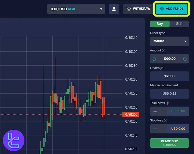 Daxbase TRC20 payment in add funds section