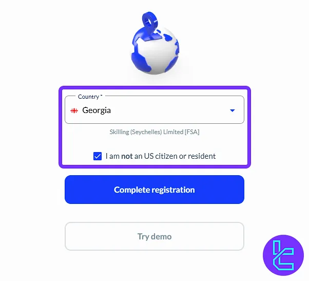 Country of residence for Skilling account creation