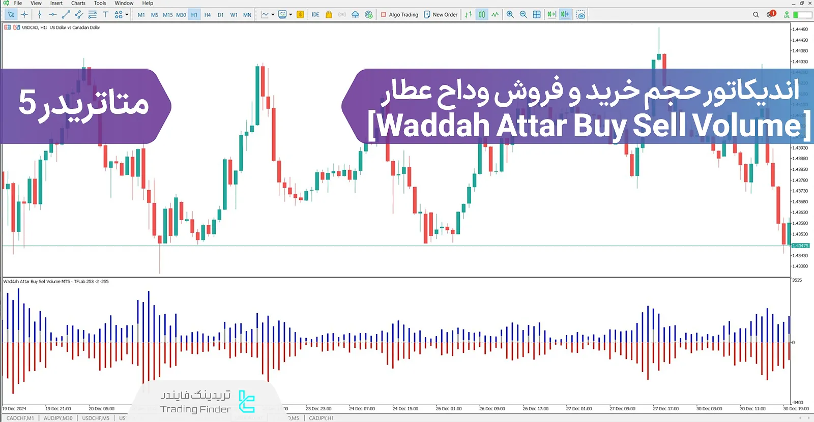 دانلود اندیکاتور حجم خرید و فروش وداح عطار (Waddah Attar Buy Sell Volume) در متاتریدر 5