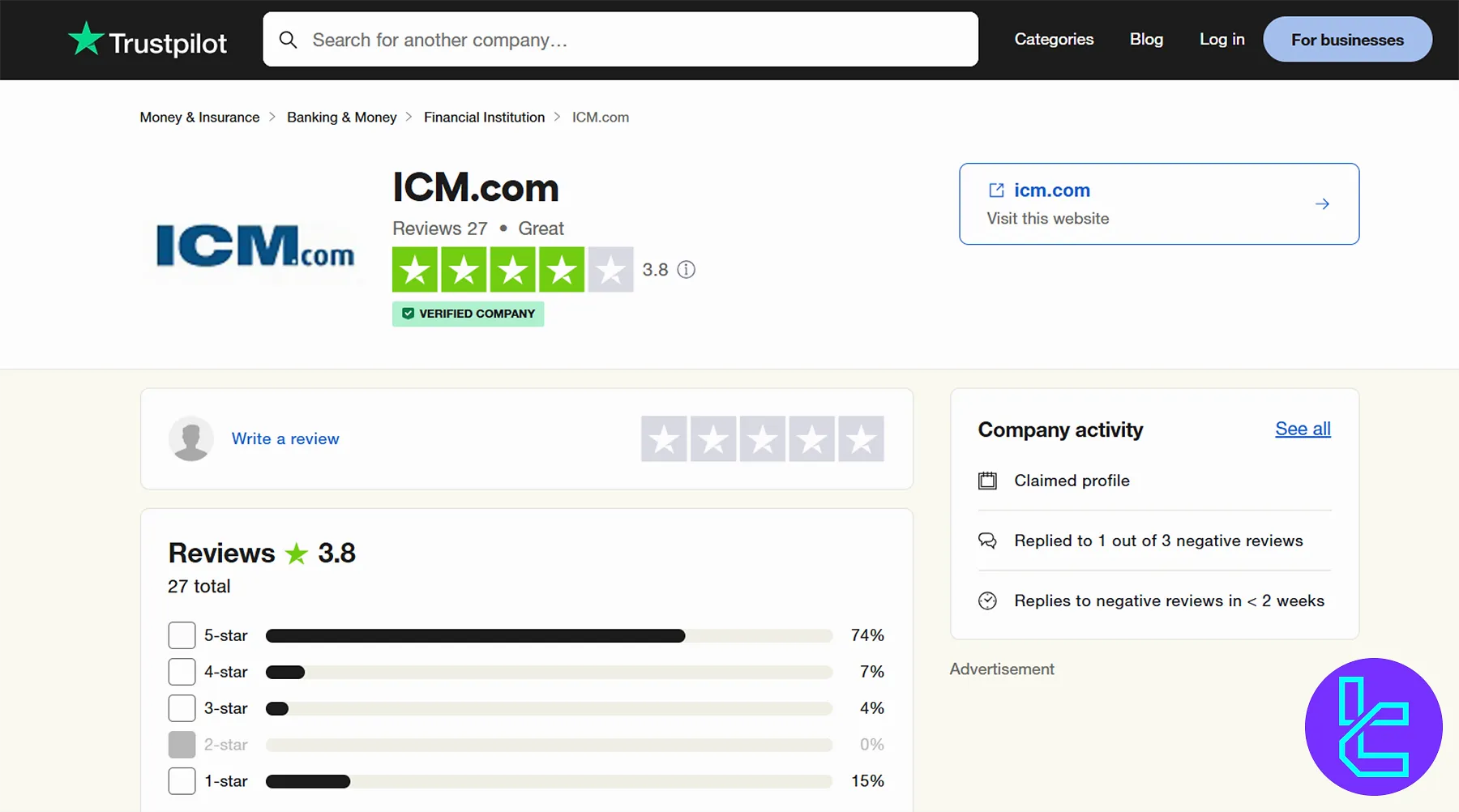 ICM.com TrustPilot