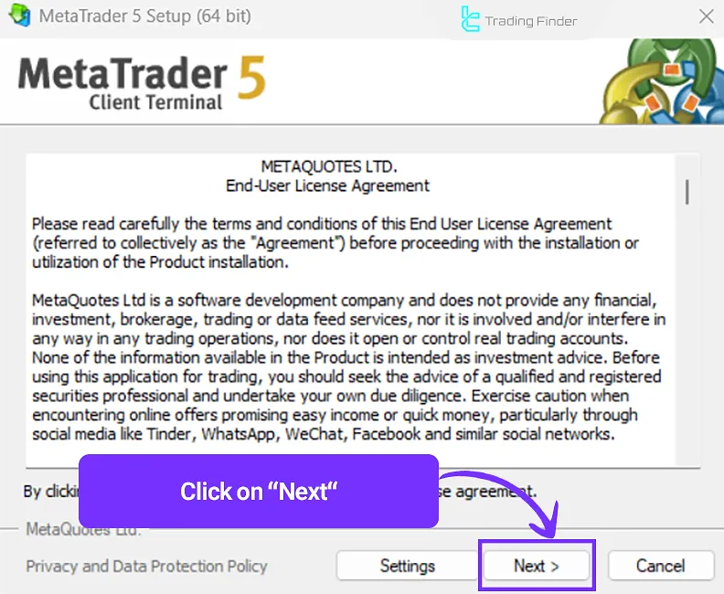 MetaTrader 5 installation on windows