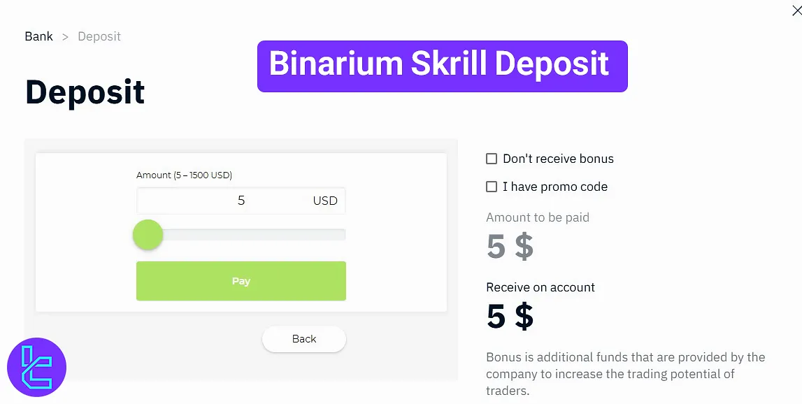 Binarium Skrill deposit