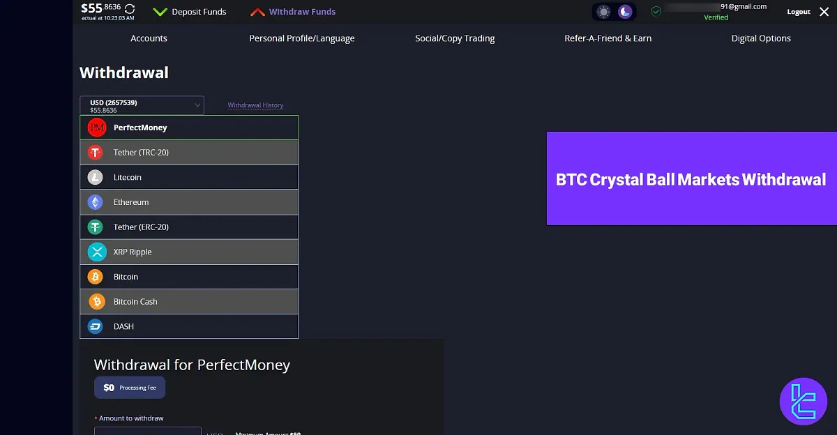 BTC Crystal Ball Markets Withdrawal - Paid in 24 hours [except weekends] 2025