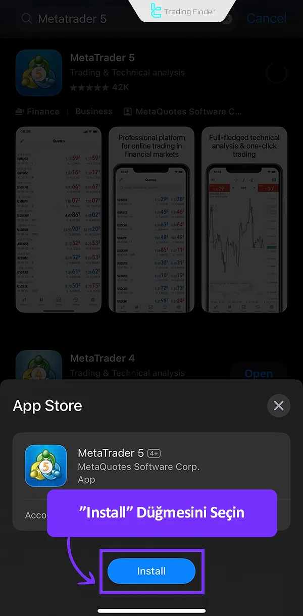 App Store üzerinden MT5 kurulumu