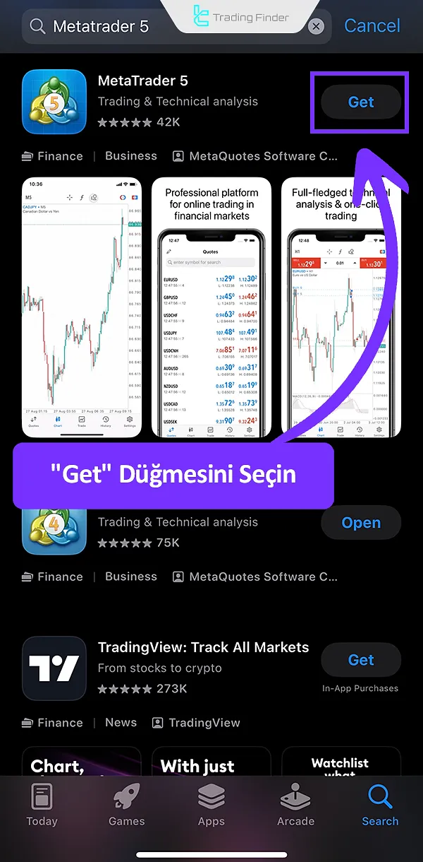 App Store'da MetaTrader 5 indirme