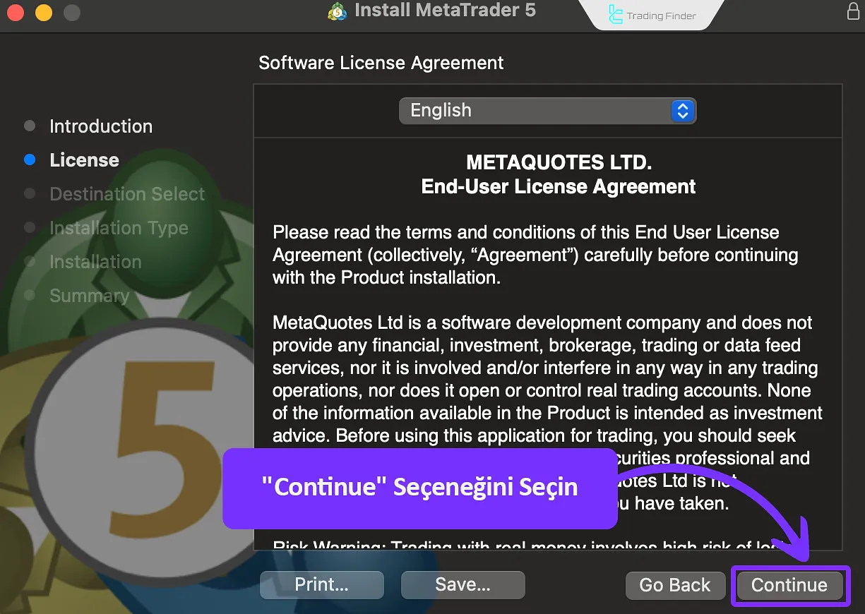macOS üzerinde MetaTrader 5 kurulumu