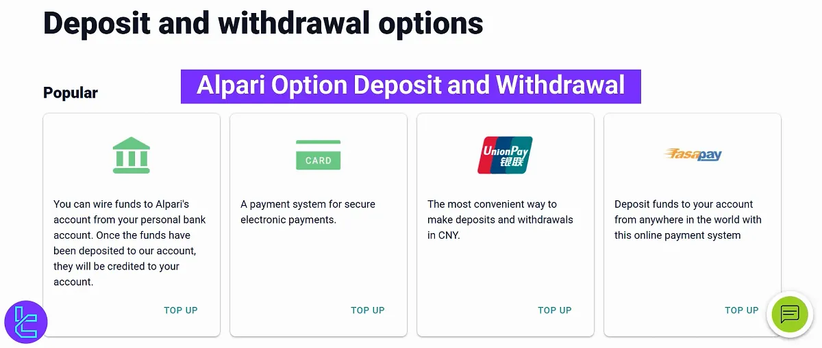Alpari Option Deposit and Withdrawal 2025 [12 Payment Methods]