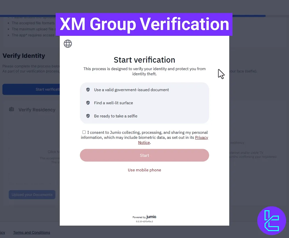 XM Group verification