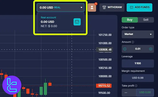 Daxbase trading cabin account balance section