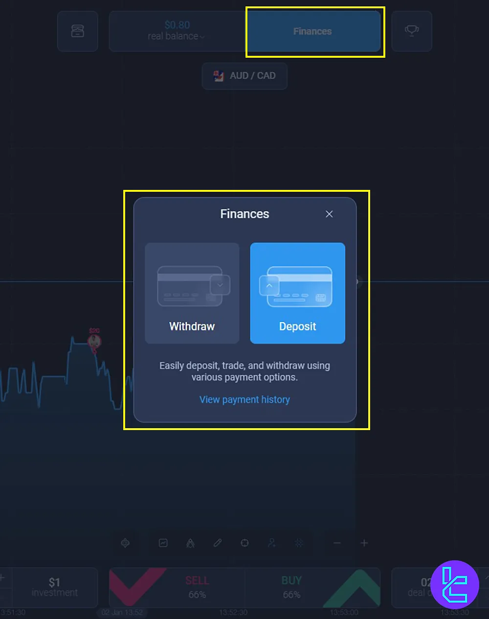 Managing Deposits and Withdrawals on the Expert Option trade room