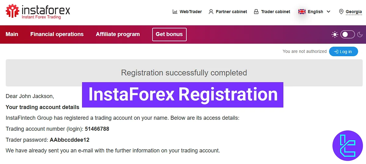 InstaForex registration guide