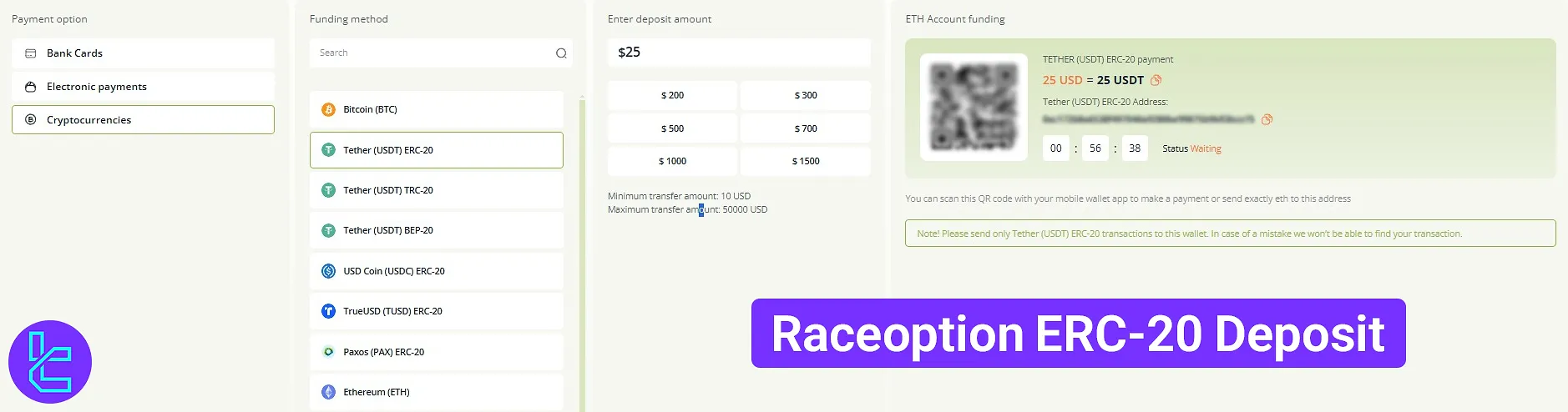 RaceOption ERC-20 Funding