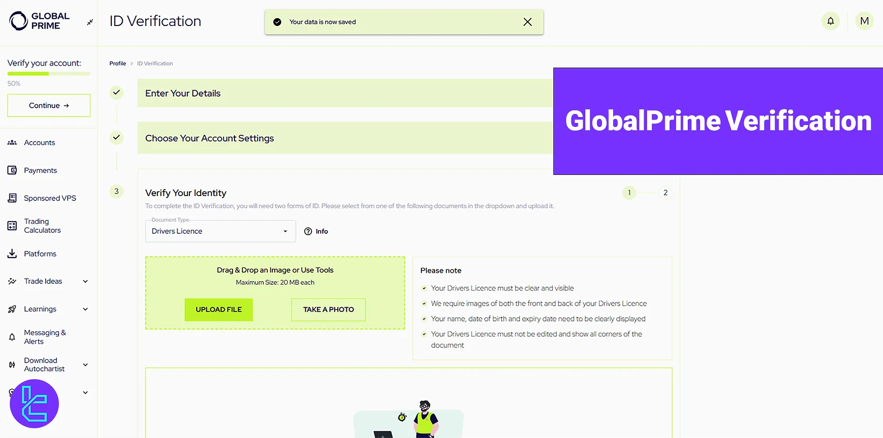 GlobalPrime Verification – ID, Passport, Driver’s License [in 6 steps] 2025