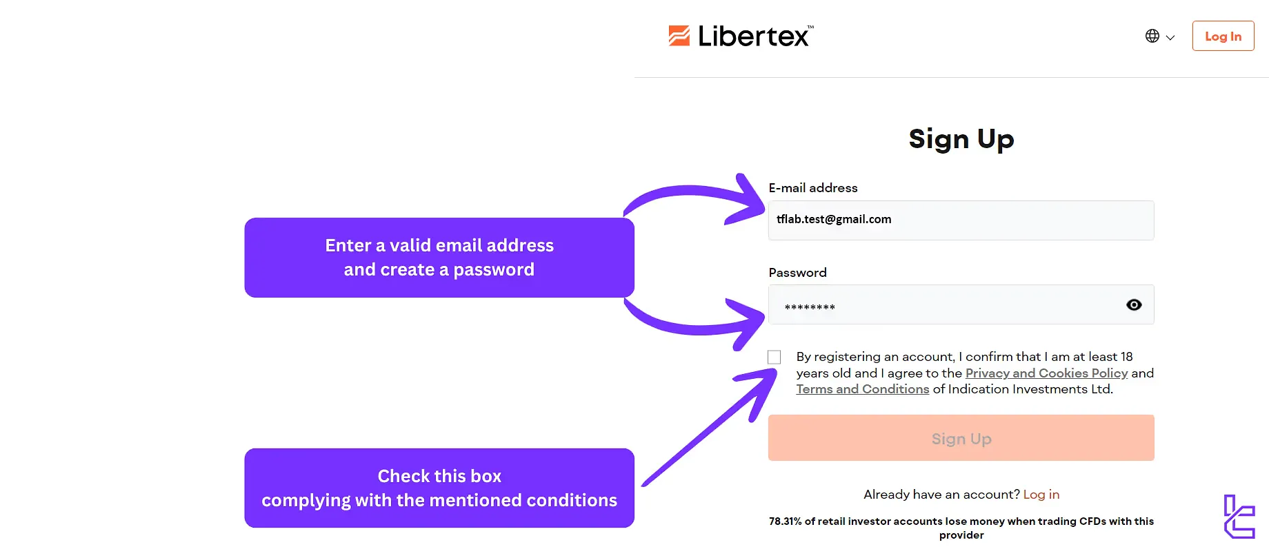 Libertex pre-registration form