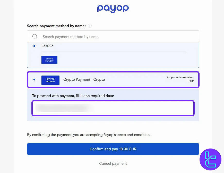 Binomo ERC20 payment on Payop