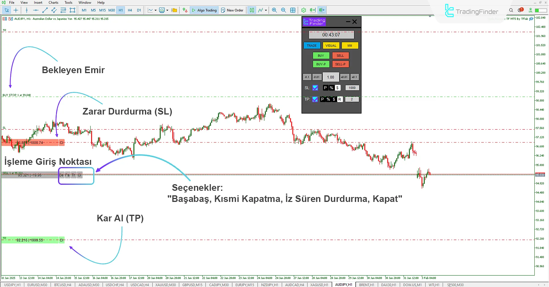 Ticaret Asistanı Expert (Trade Assist TF) İndir MetaTrader 5 için - [TradingFinder] 2