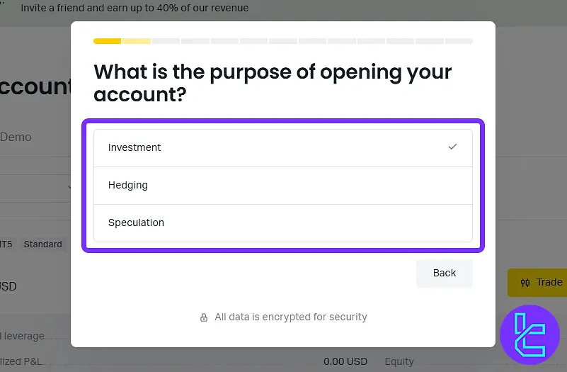 Exness verification trading account goals