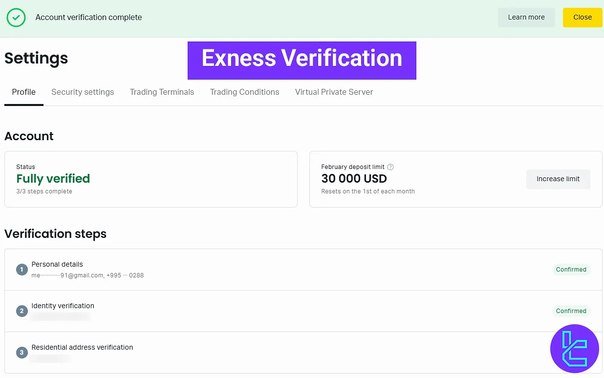 Exness verification process