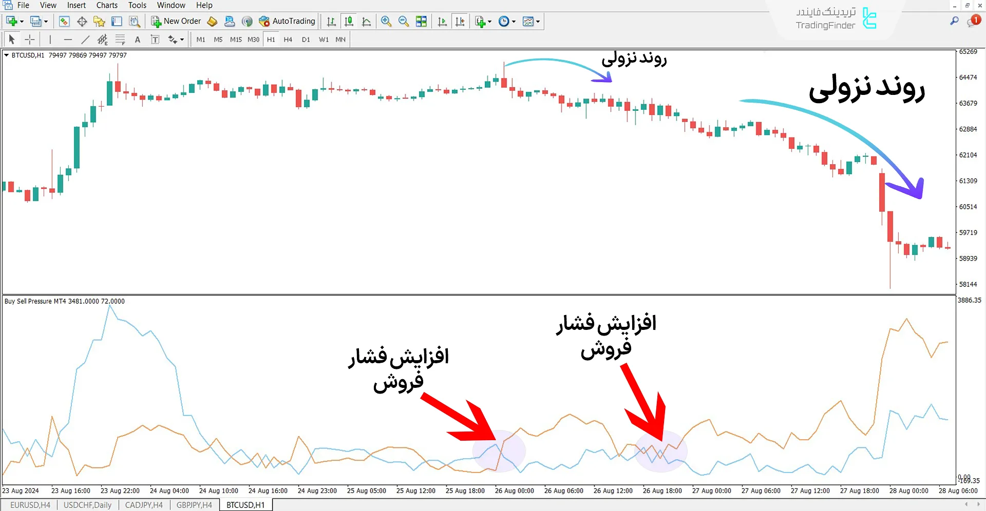 دانلود اندیکاتور فشار خرید و فروش (Buy Sell Pressure) در متاتریدر 4 - رایگان 2