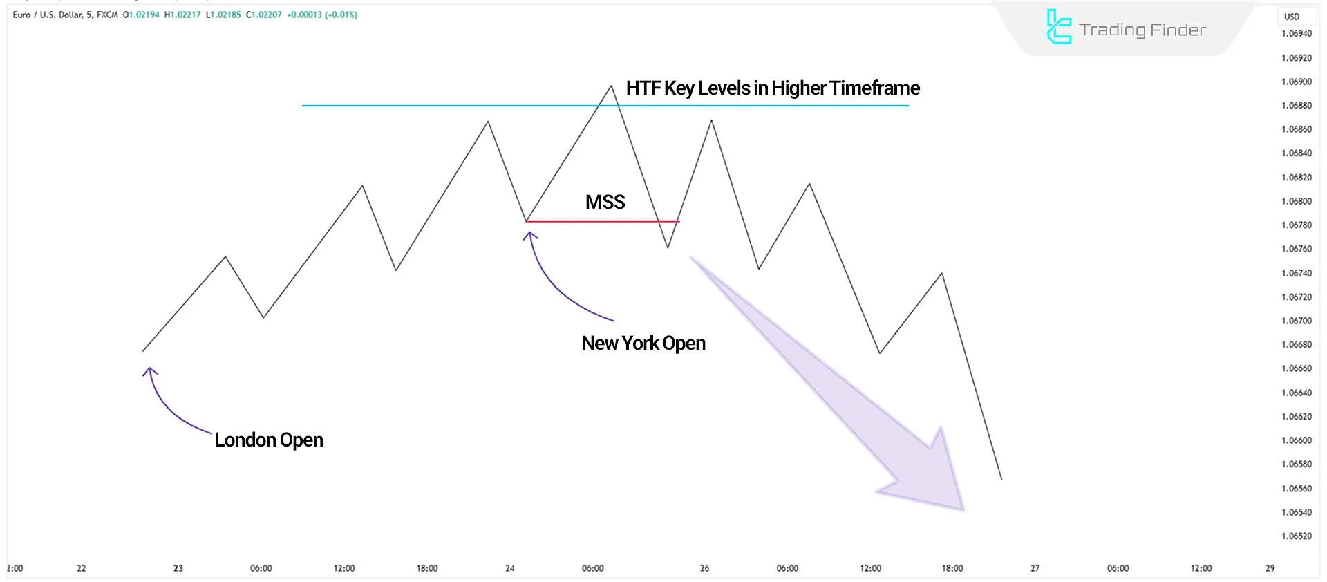 New York Reversal in Daily profiles Pattern in a downtrend