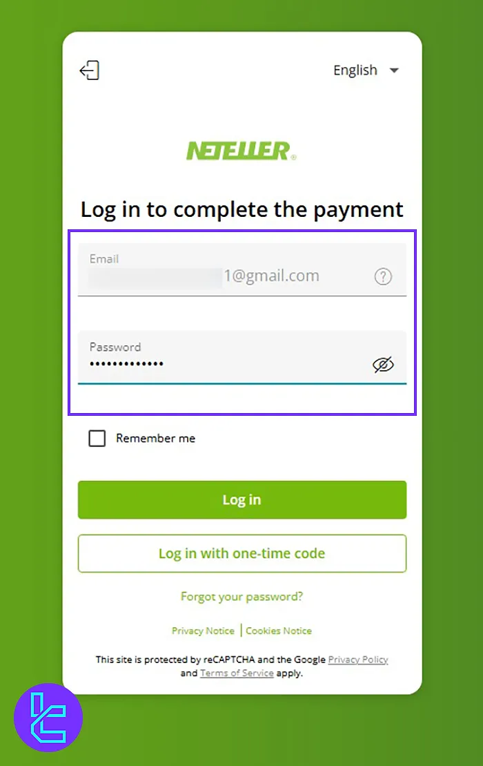 Logging into Neteller and funding Olymp Trade account