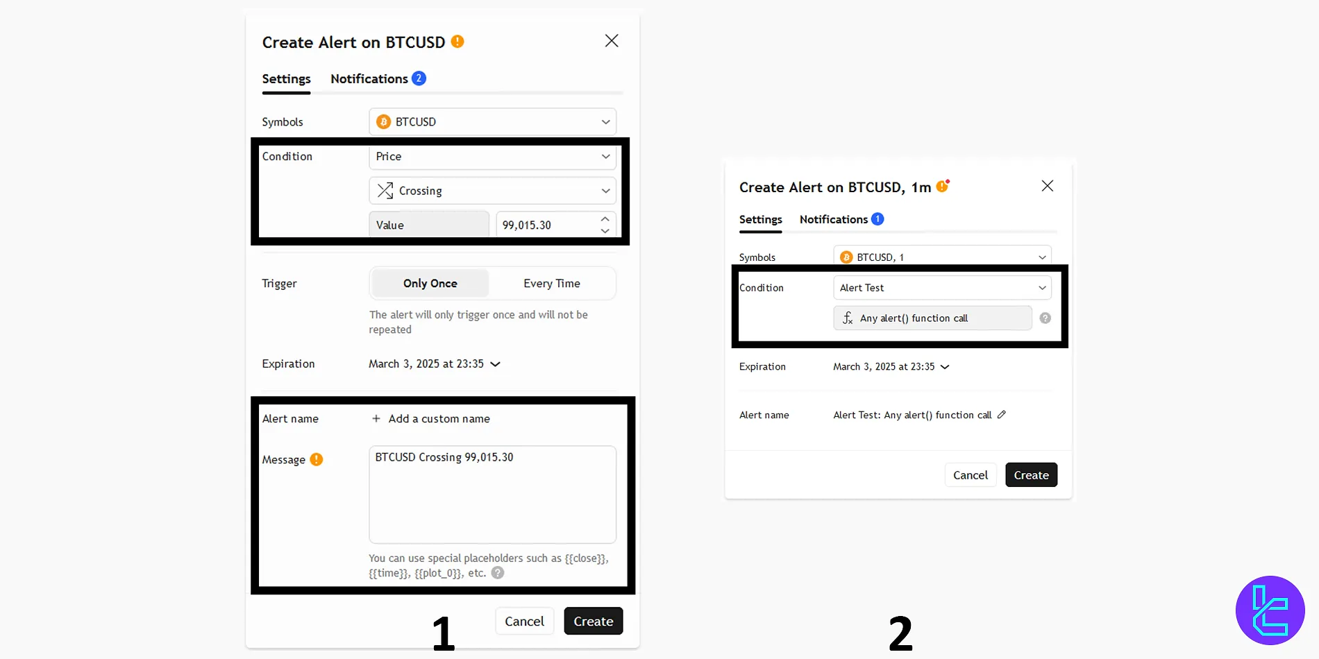 Uyarı webhook için koşulları ve uyarı mesajını ayarlama