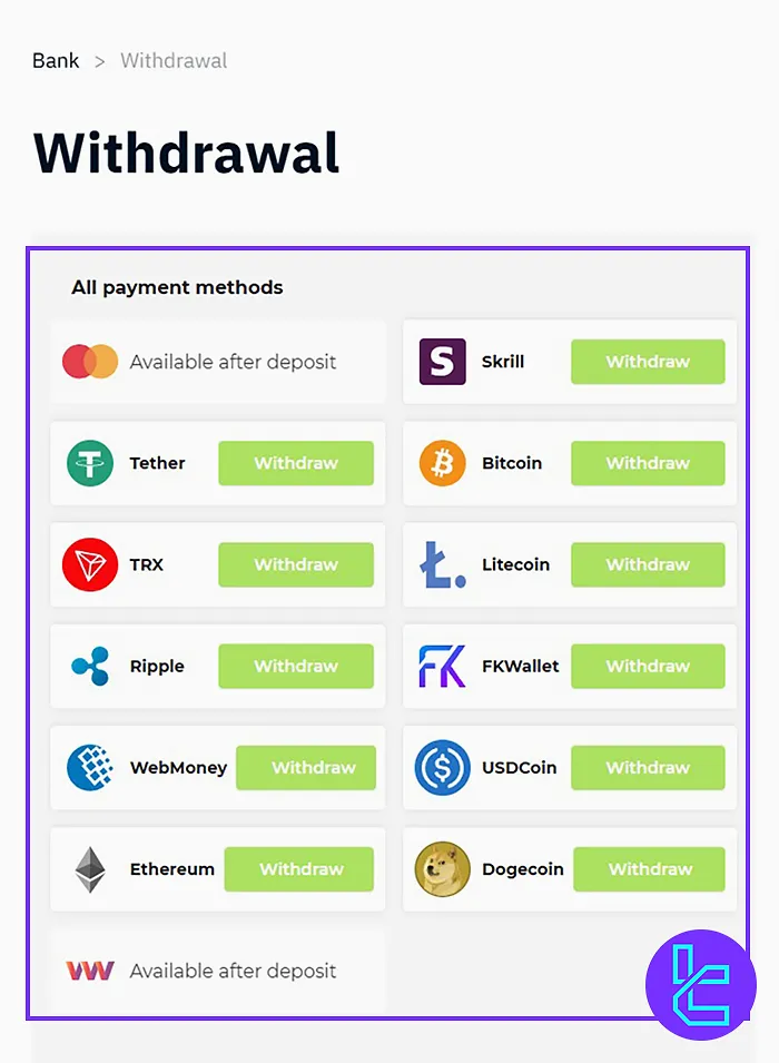 Withdrawing funds from the Binarium platform