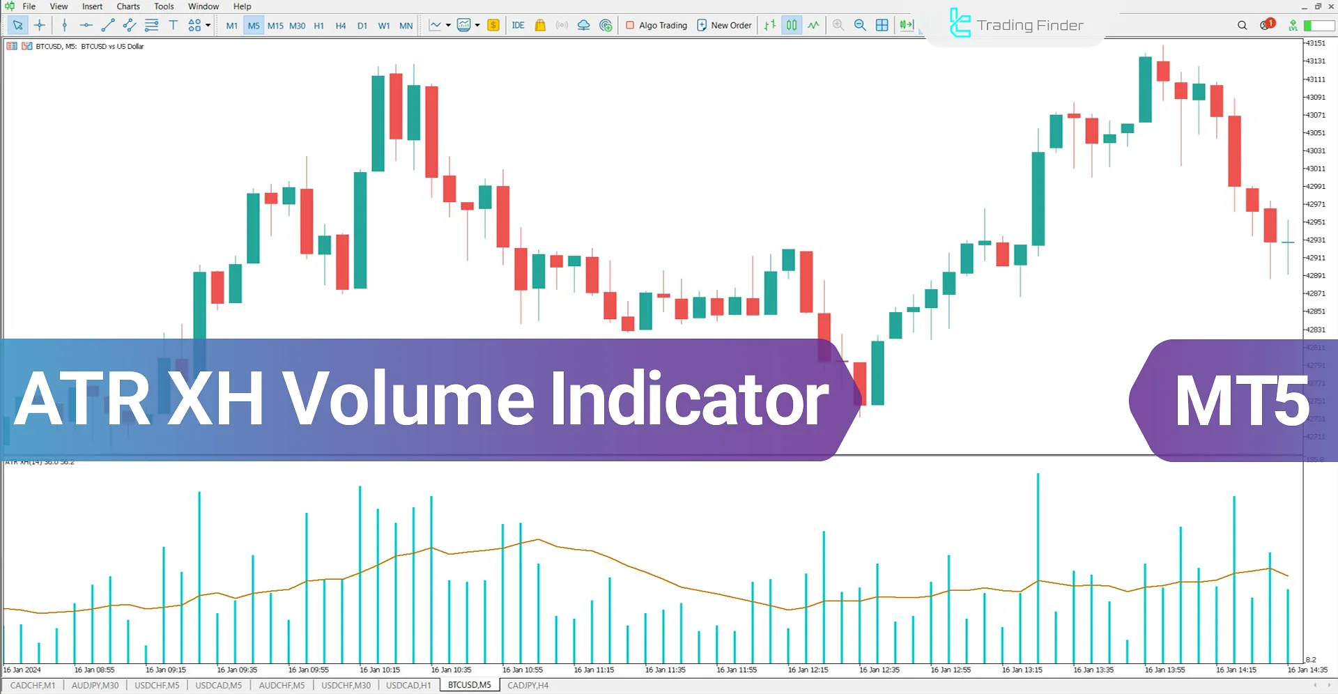 ATR XH Volume Indicator for MetaTrader 5 Download - Free - [TFlab]