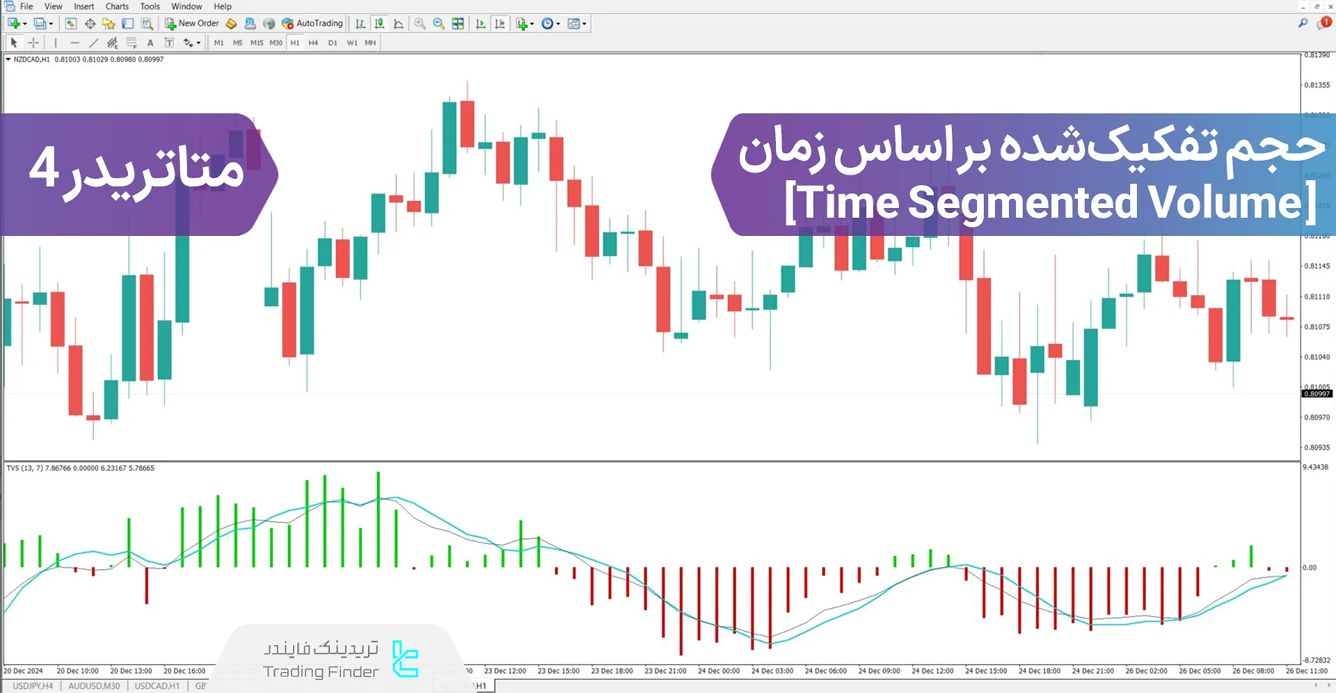 دانلود اندیکاتور حجم تقسیم‌شده بر اساس زمان (Time Segmented Volume) متاتریدر 4