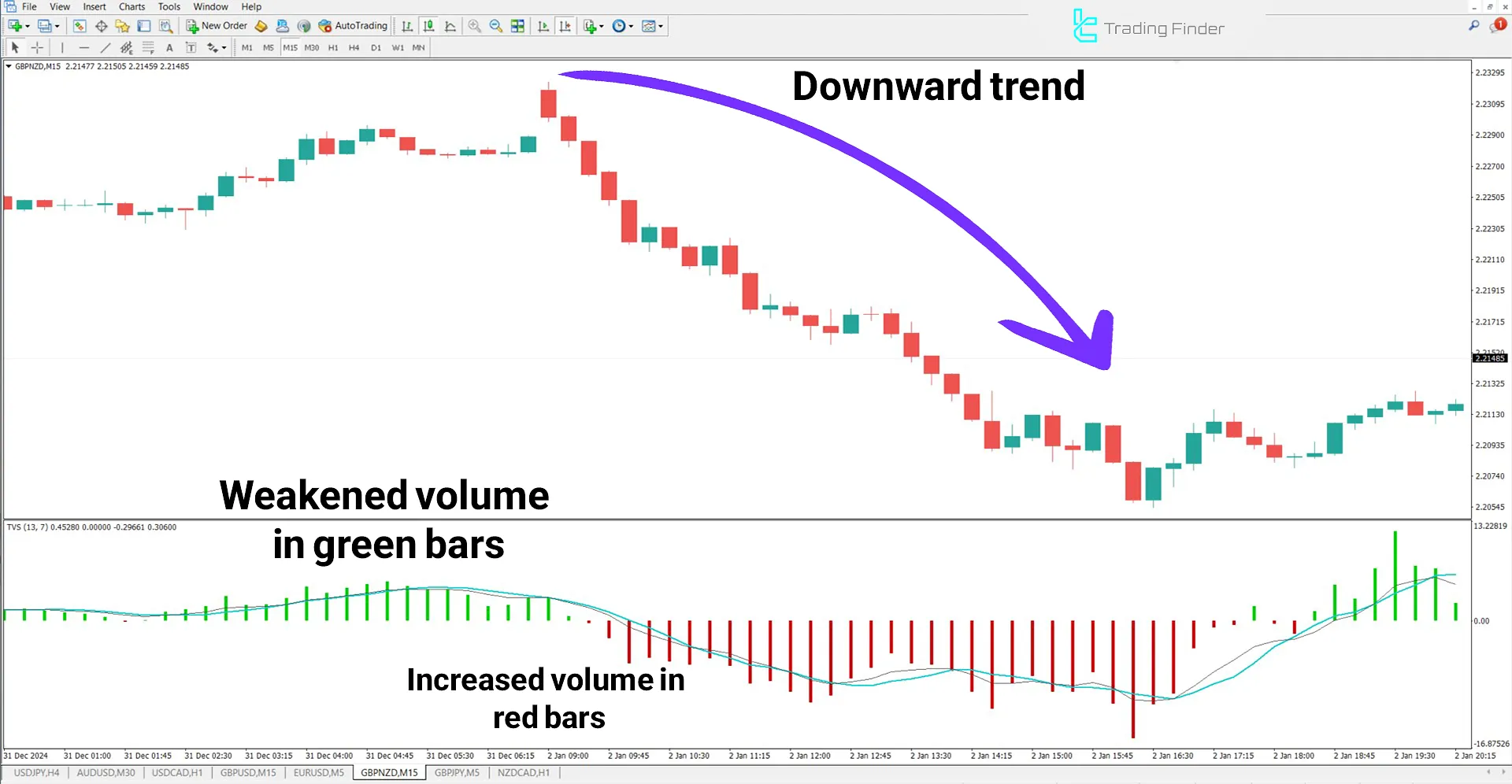 Time Segmented Volume Indicator for MetaTrader 4 Download - Free - [TFlab] 2