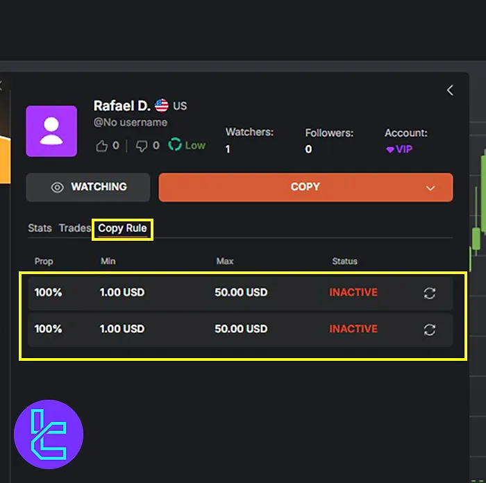 Tradonex Copy Trading Rules