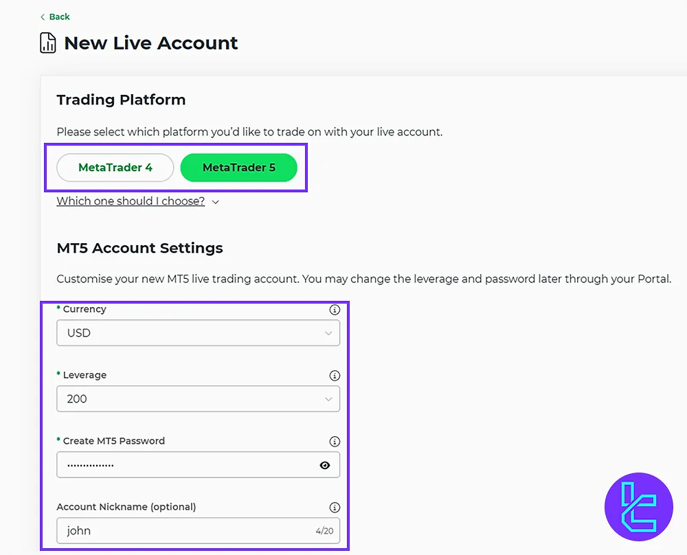 Setting the trading preferences to finalize the ZeroMarkets registration