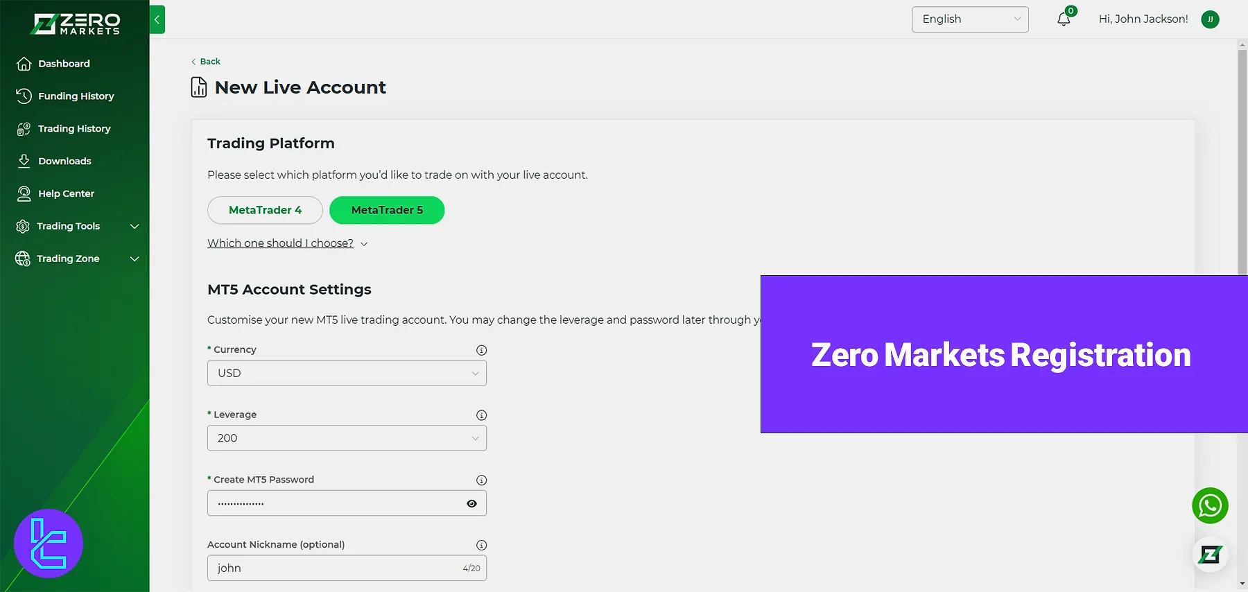 Zero Markets Registration - Sign up Live or Demo by email [4 steps] 2025