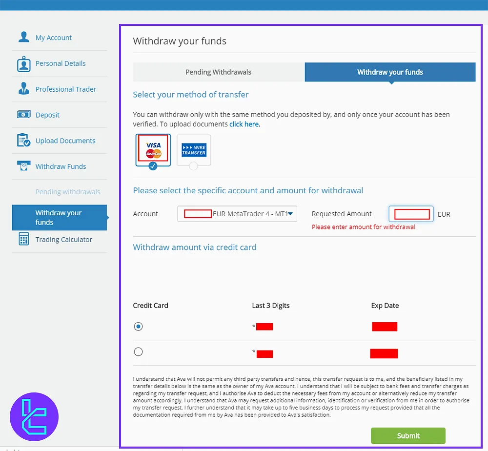 AvaTrade Withdrawal Fees