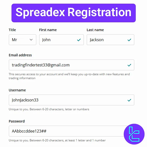 Spreadex registration